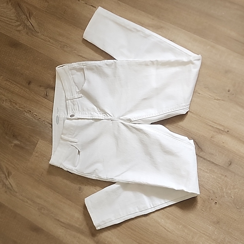 Old Navy white stretch jeans mid rise skinny size 6